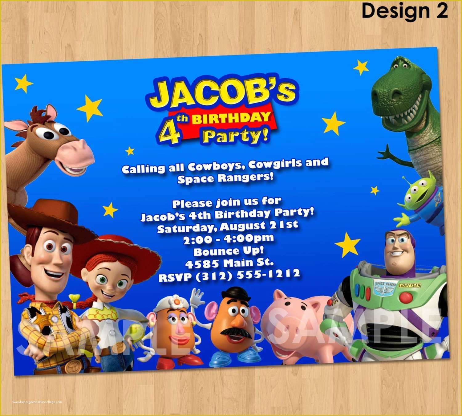 Toy Story Birthday Invitations Template Free Of toy Story Invitation toy Story Invite Custom Personalized
