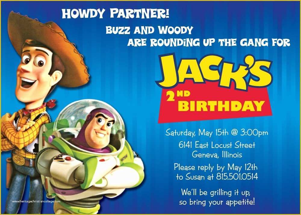Toy Story Birthday Invitations Template Free Of toy Story Party Invitations Free T Luxury toy Story