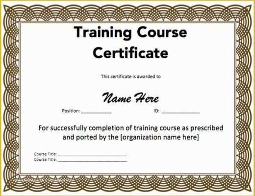 Training Certificate Template Free Of 15 Training Certificate Templates Free Download Designyep