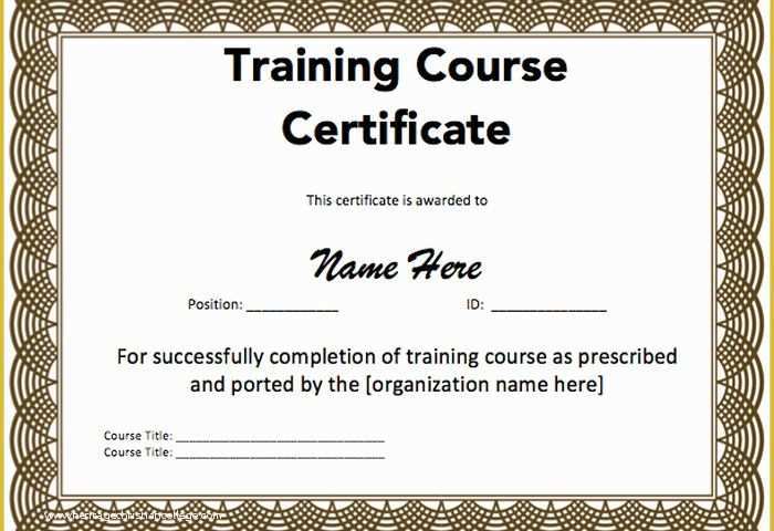 Training Certificate Template Free Of 15 Training Certificate Templates Free Download Designyep