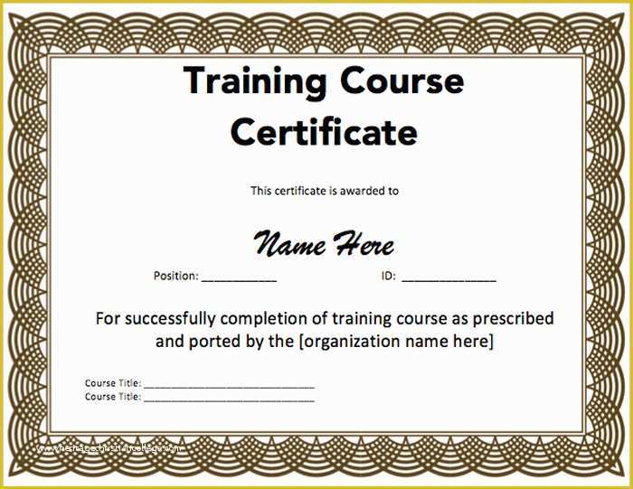 58 Training Certificate Template Free