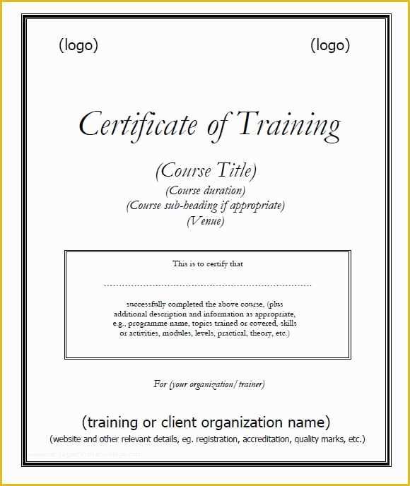Training Certificate Template Free Of 6 Free Training Certificate Templates Excel Pdf formats