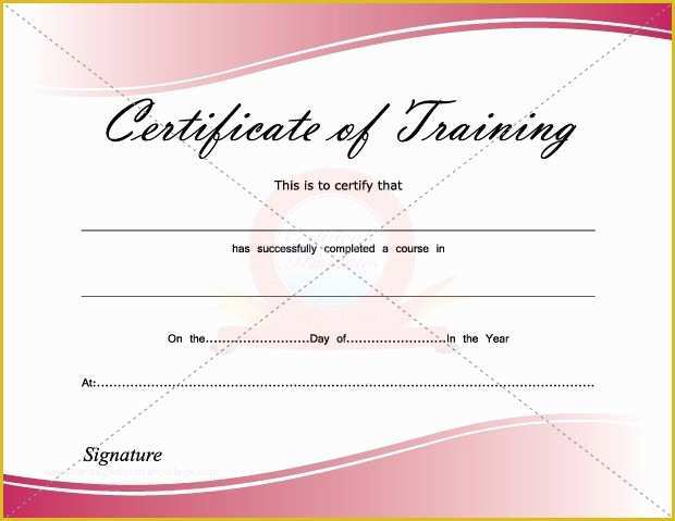 Training Certificate Template Free Of Certificate Training Certificate Template
