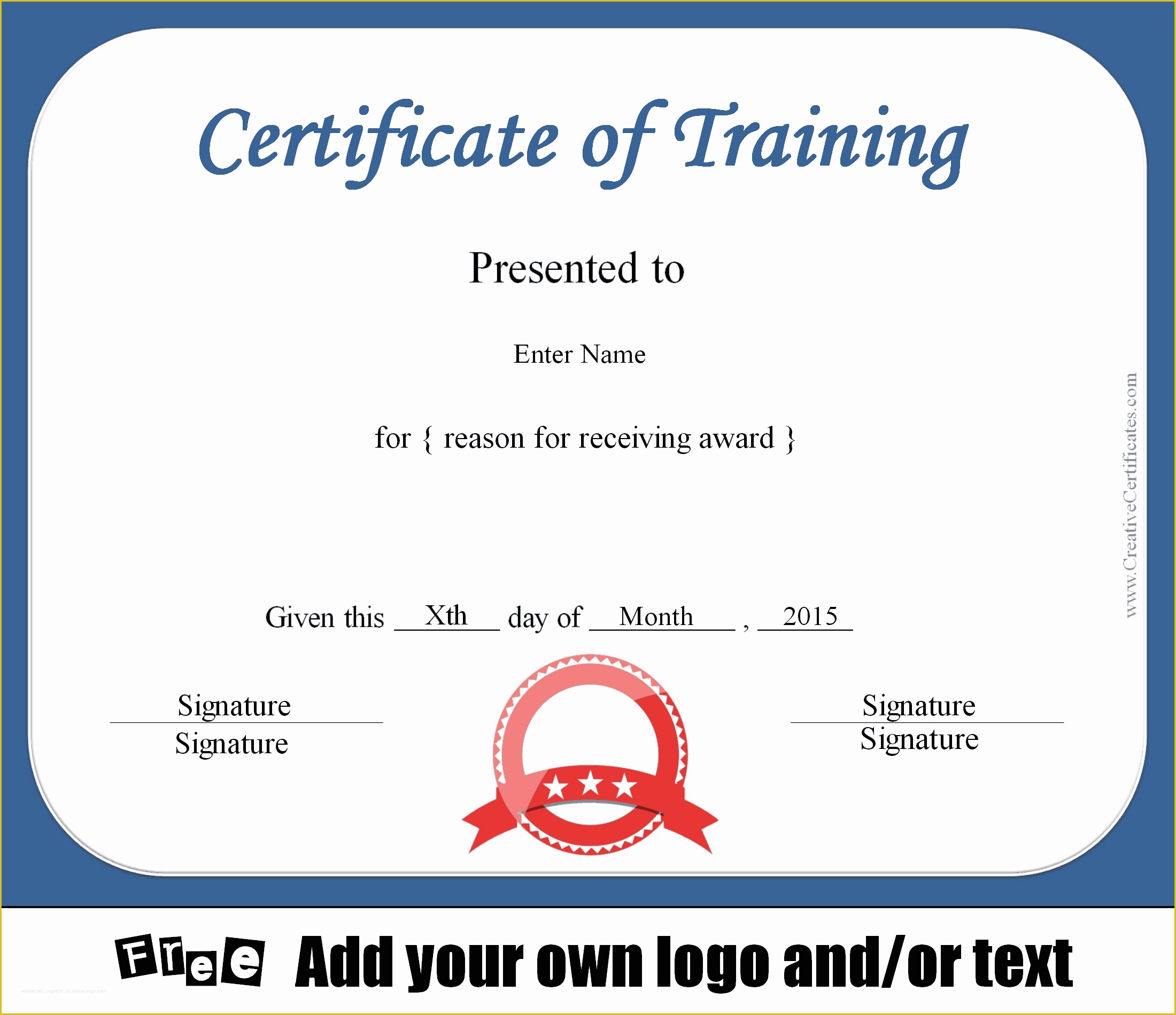 Training Certificate Template Free Of Free Certificate Of Training Template Customizable