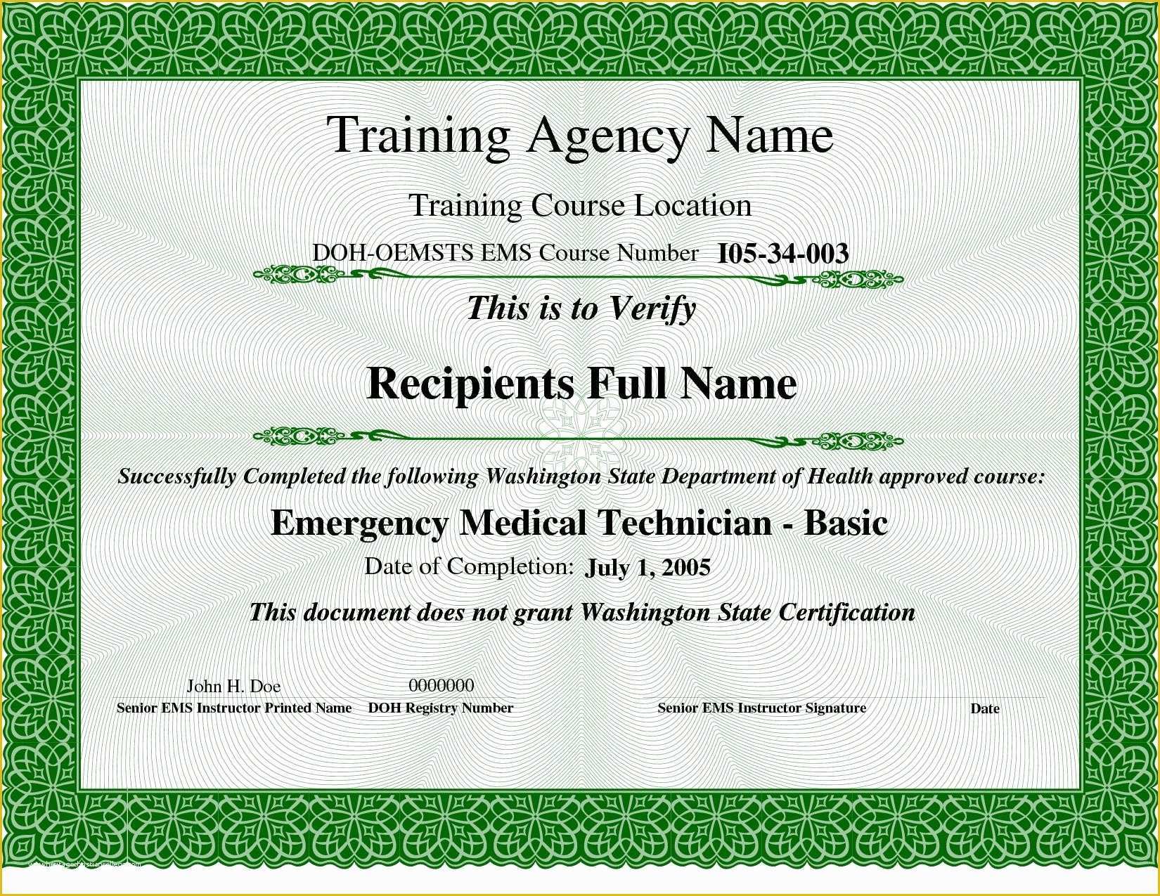 Training Certificate Template Free Of Training Certificate Template Download