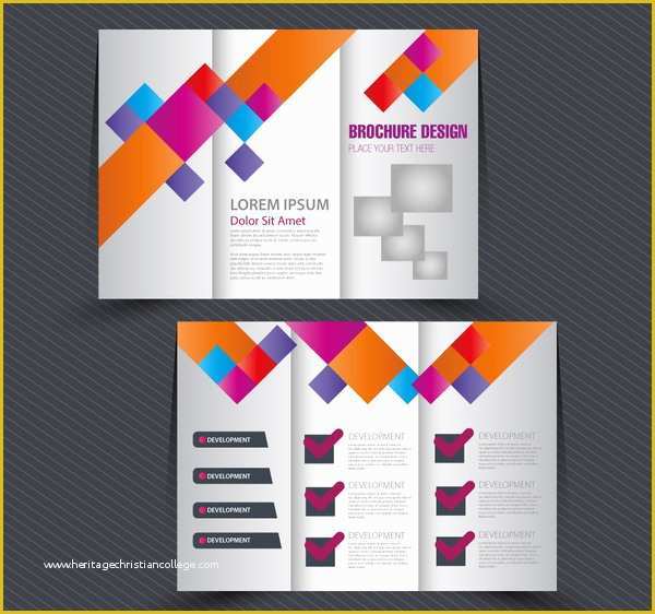 Tri Fold Template Illustrator Free Of Brochure Design with Trifold Colorful Template