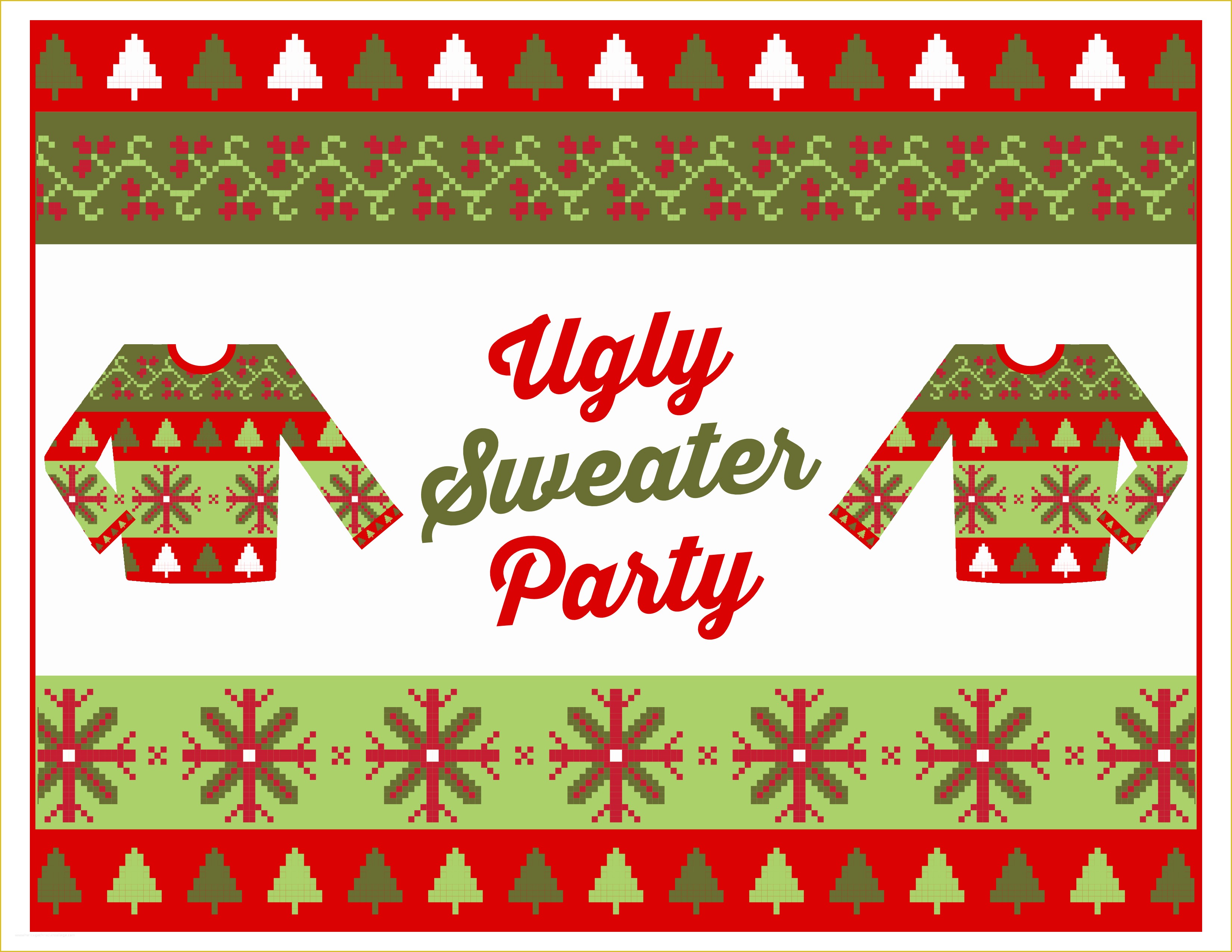 Ugly Sweater Flyer Template Free Of Free Ugly Sweater Party Printables