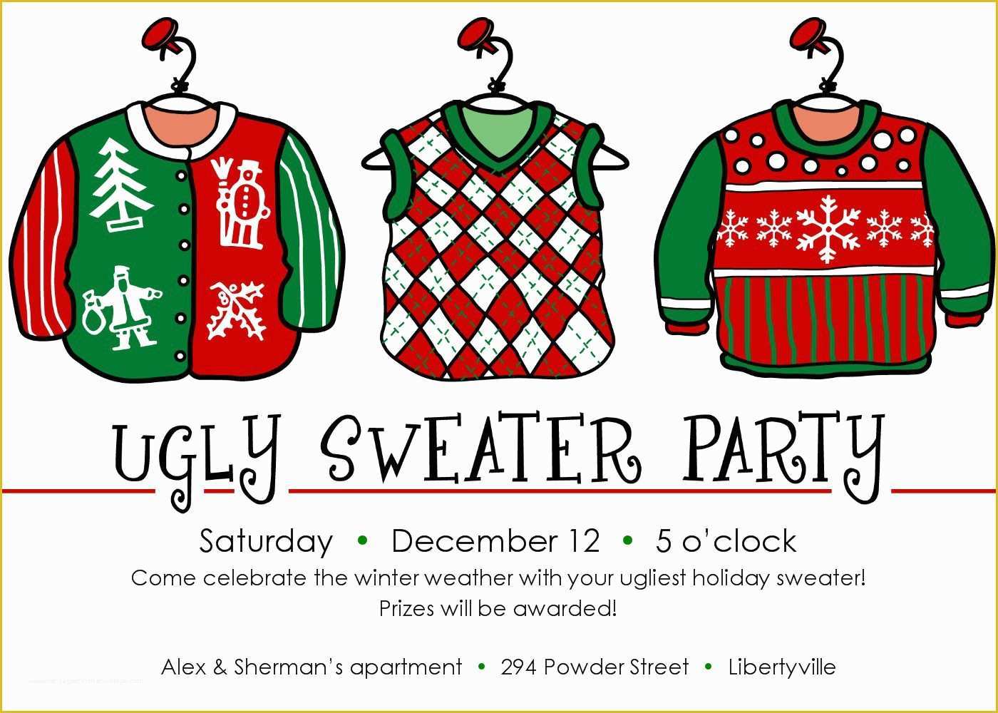 Ugly Sweater Flyer Template Free Of Printable Christmas Party Flyer Templates