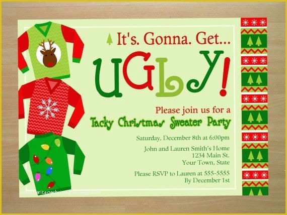 Ugly Sweater Flyer Template Free Of Ugly Christmas Sweater Contest Flyer – Happy Holidays