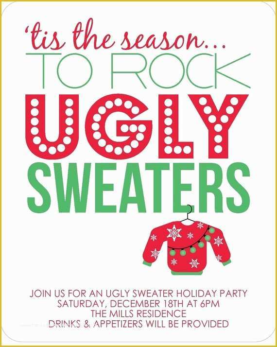 Ugly Sweater Flyer Template Free Of Ugly Christmas Sweater Contest Flyer – Happy Holidays