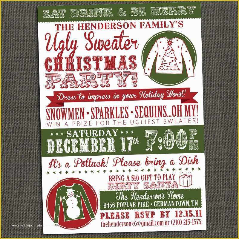 Ugly Sweater Flyer Template Free Of Ugly Christmas Sweater Contest Flyer – Happy Holidays