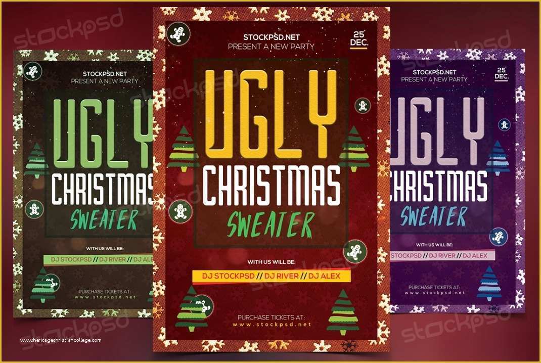 Ugly Sweater Flyer Template Free Of Ugly Christmas Sweater Flyer Template Free