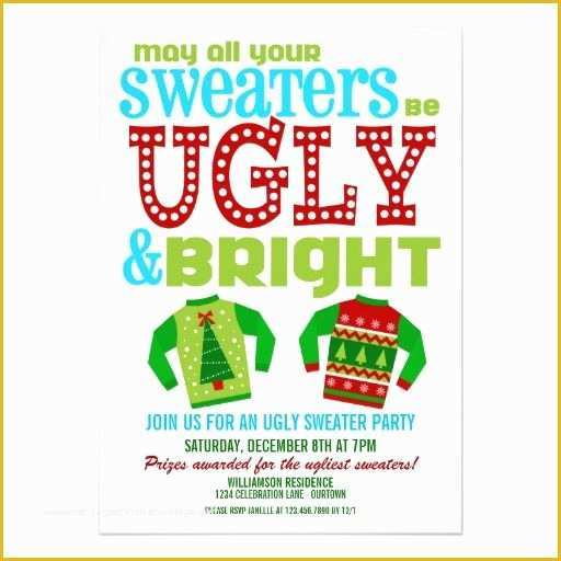 Ugly Sweater Flyer Template Free Of Ugly Christmas Sweater Party Flyer Invitation Templates