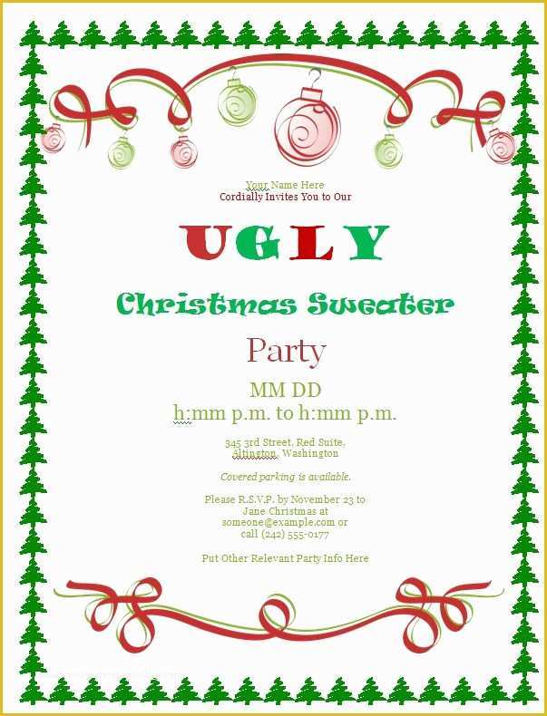 Ugly Sweater Flyer Template Free Of Ugly Christmas Sweater Party Invitations Free Downloads