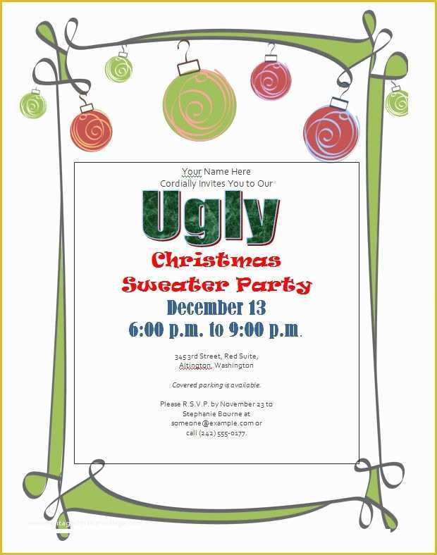 Ugly Sweater Flyer Template Free Of Ugly Christmas Sweater Party Invitations Free Downloads