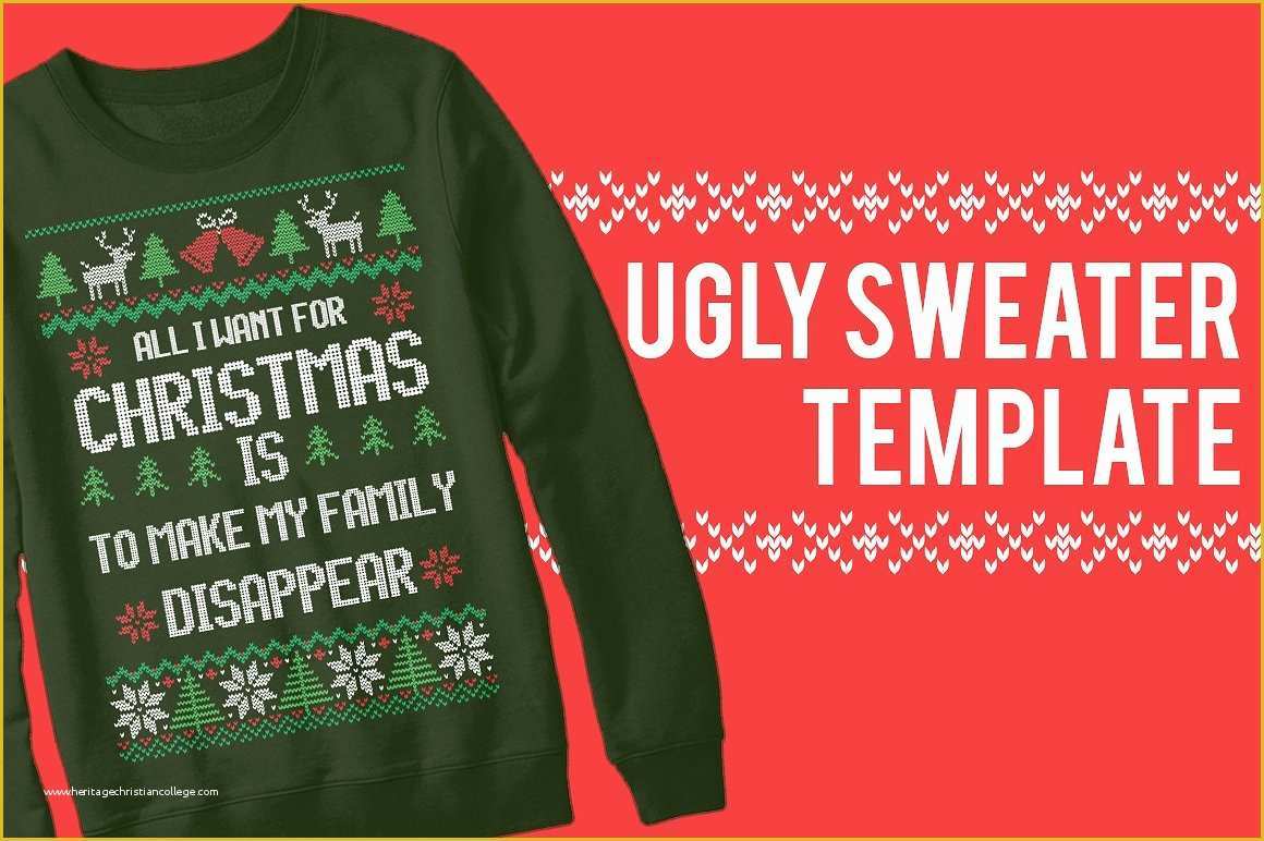 Ugly Sweater Flyer Template Free Of Ugly Sweater Christmas Templates Templates Creative Market
