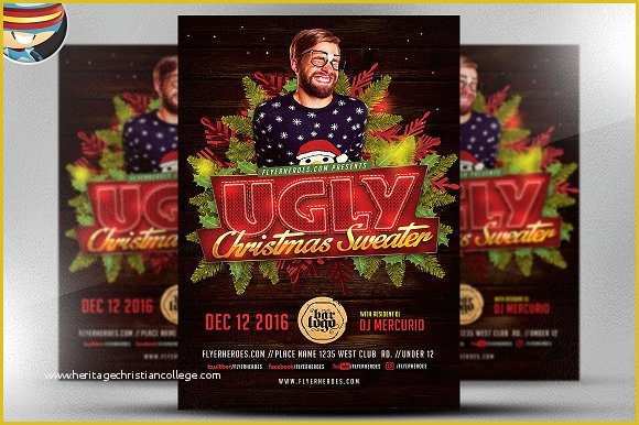 Ugly Sweater Flyer Template Free Of Ugly Sweater Christmas V2 Flyer Templates On Creative Market