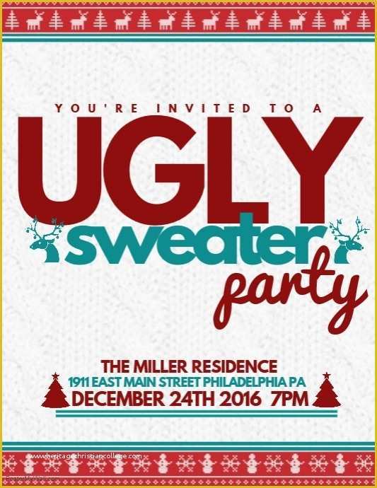 Ugly Sweater Flyer Template Free Of Ugly Sweater Template