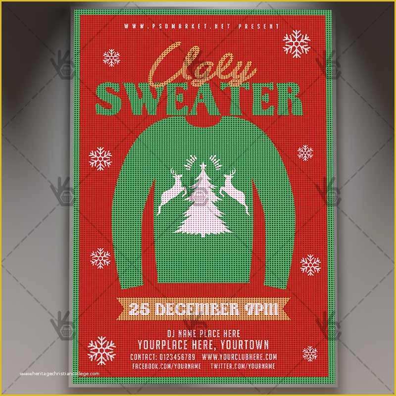 Ugly Sweater Flyer Template Free Of Ugly Sweater Winter Flyer Psd Template