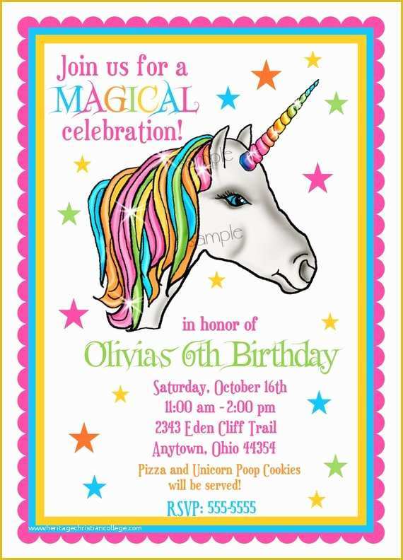 Unicorn Invitation Template Free Of 40th Birthday Ideas Free Unicorn Birthday Invitation