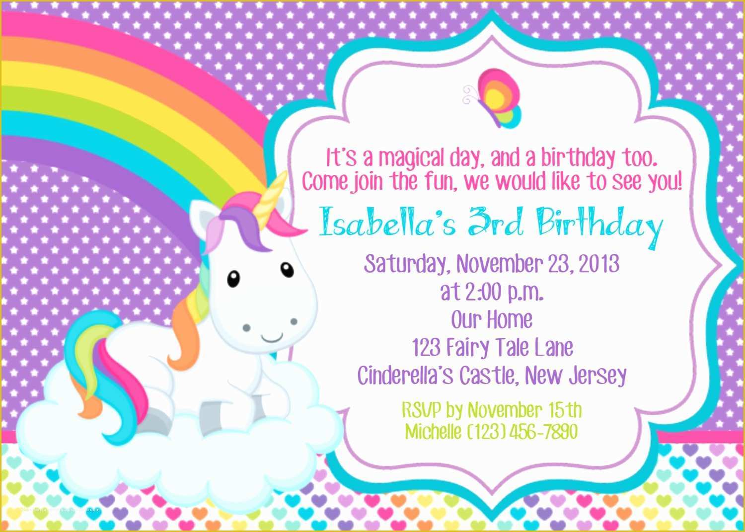 Unicorn Invitation Template Free Of Awesome Unicorn Invitation Template Free