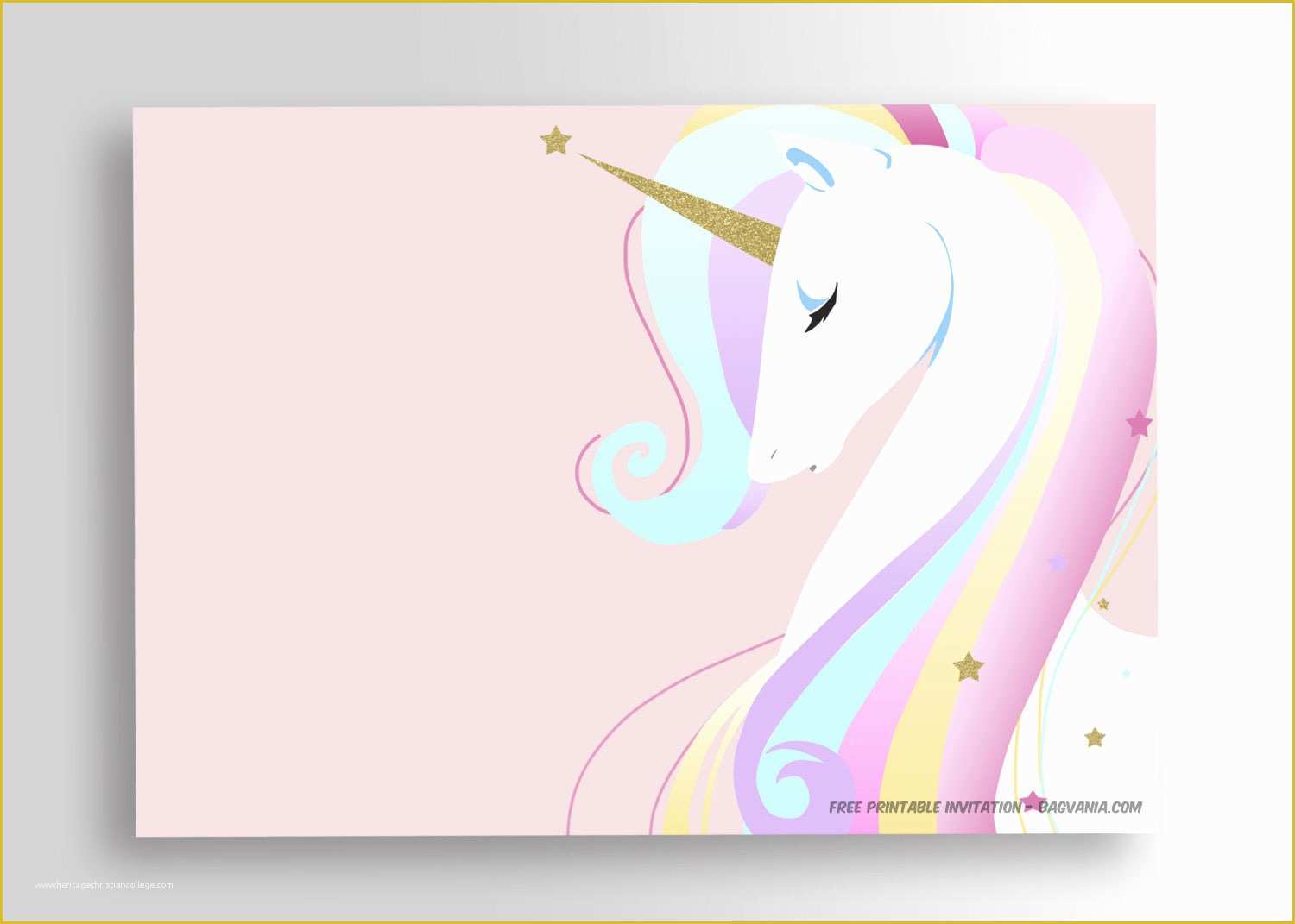 Unicorn Invitation Template Free Of Free Printable Golden Unicorn Birthday Invitation Template