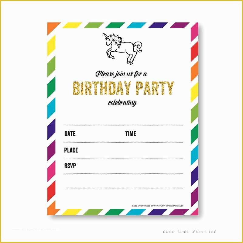 Unicorn Invitation Template Free Of Free Printable Golden Unicorn Birthday Invitation Template