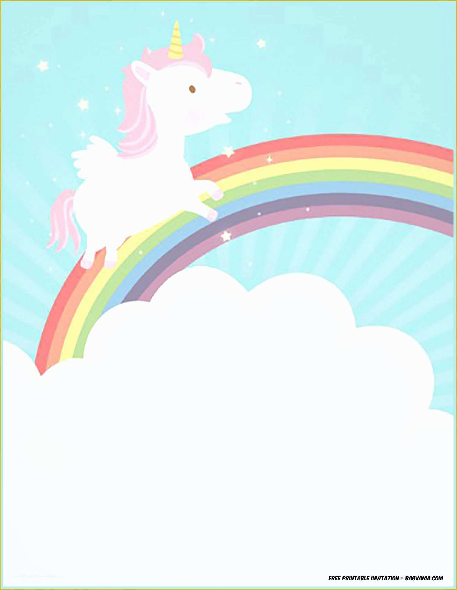 Unicorn Invitation Template Free Of Free Printable Unicorn Birthday Invitation Template – Free