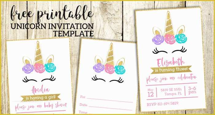 Unicorn Invitation Template Free Of Free Printable Unicorn Invitations Template Paper Trail