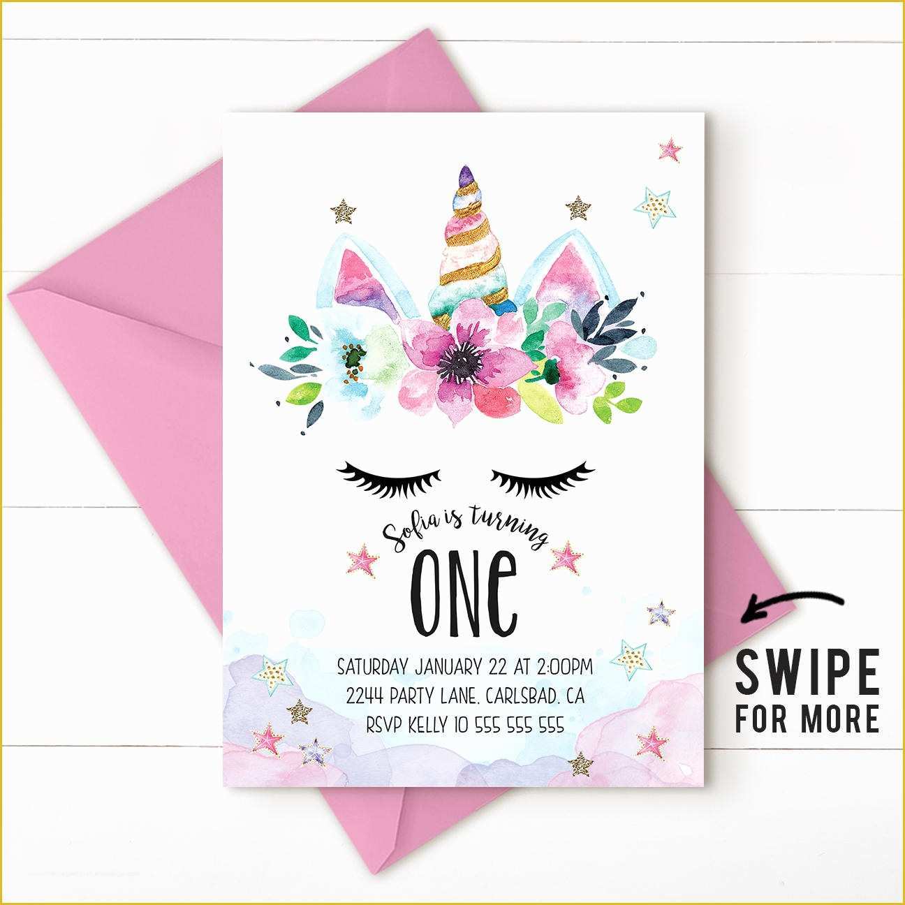 Unicorn Invitation Template Free Of Unicorn Birthday Invitation Unicorn Invitation Magical