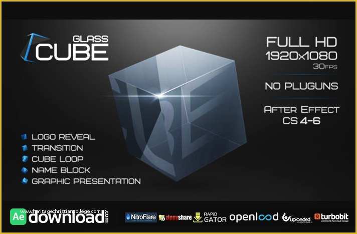 Videohive after Effects Templates Free Of Glass Cube Project after Effects Project Videohive