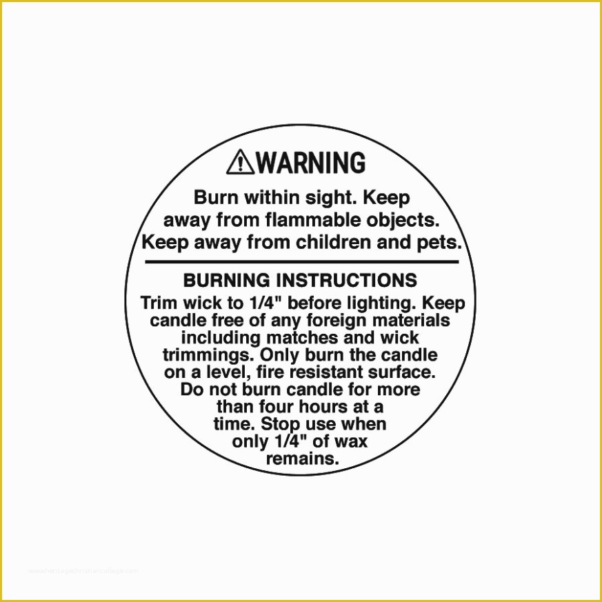 Warning Label Template Free Of 14 Ways Candle Warning Labels