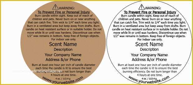 Warning Label Template Free Of Candle Warning Labels Customized with Your Information