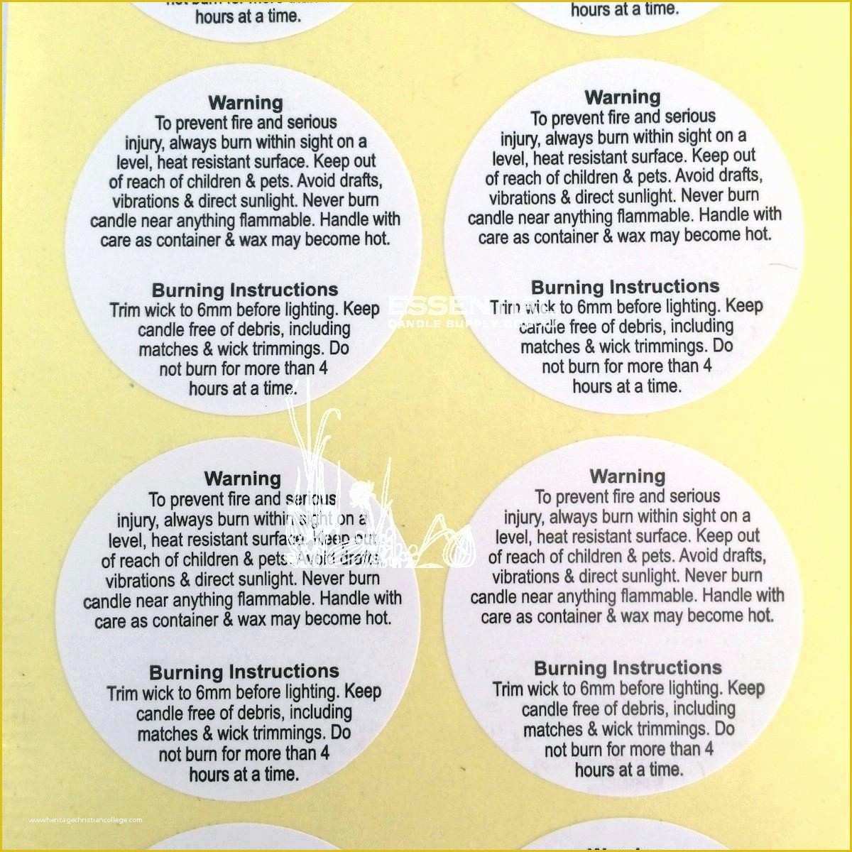 Warning Label Template Free Of Inspirational Candle Warning Labels Template Free