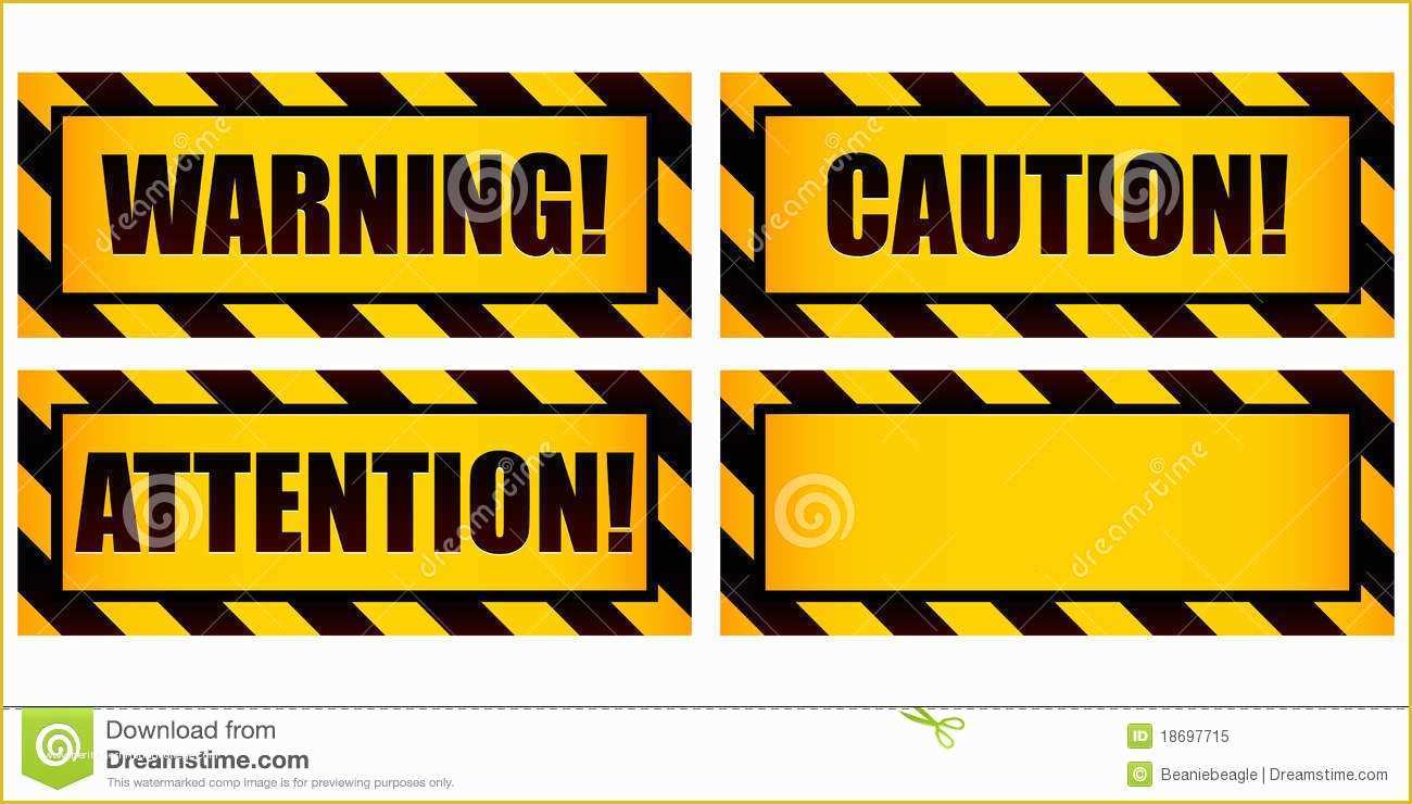 Warning Label Template Free Of Warning Signs Stock Vector Illustration Of Industrial