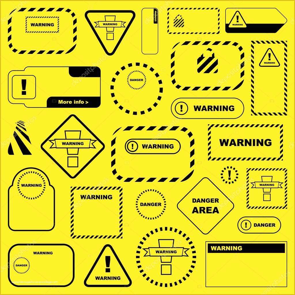 Warning Label Template Free Of Warning Vector Label Vector Template — Stock Vector