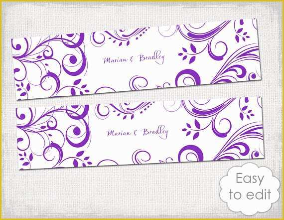 Water Bottle Label Template Free Word Of 23 Of Purple Label Template