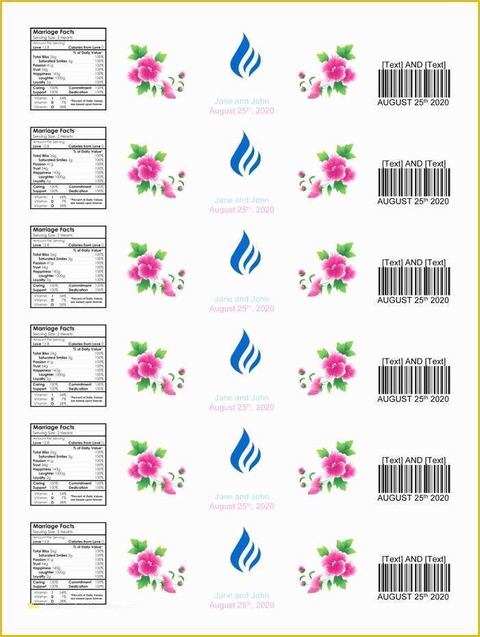 Water Bottle Label Template Free Word Of Fresh Water Bottle Label Template Free Word