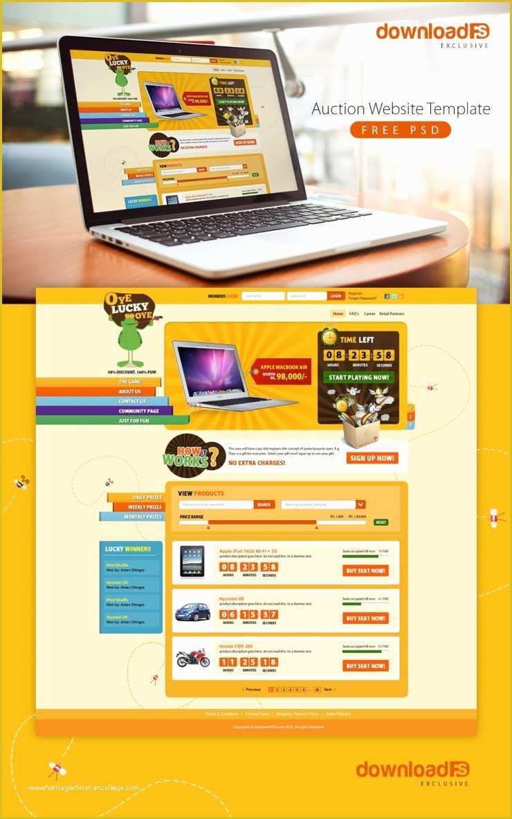 Website Templates Free Download Of Auction Website Template Free Psd Download Download Psd