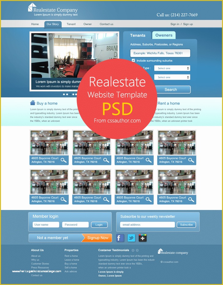 Website Templates Free Download Of Real Estate Website Template Psd for Free Download