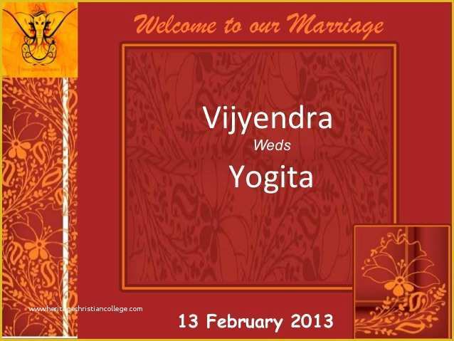 Wedding Invitation Ppt Templates Free Download Of Wedding Invitation Vijyendra & Yogita 13 Feb 2013