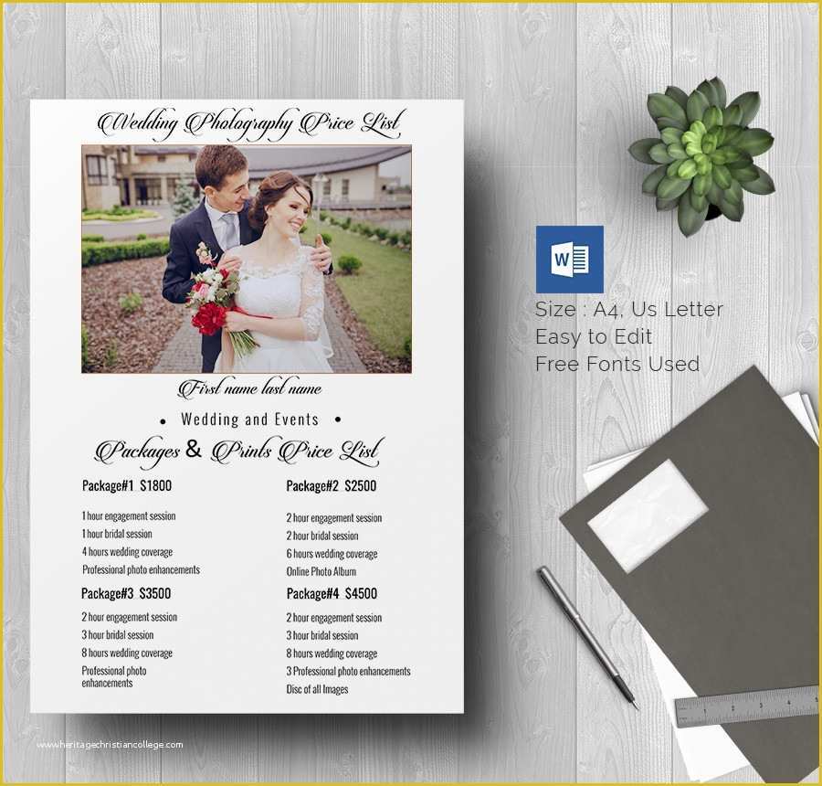 Wedding Photography Price List Template Free Of 25 Price List Templates Doc Pdf Excel Psd