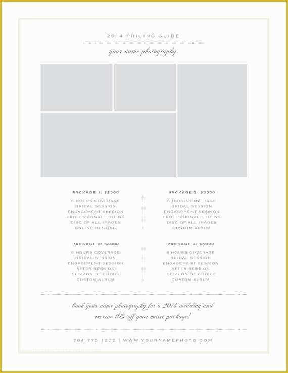 Wedding Photography Price List Template Free Of Graphy Price List Template Pricing Sheet Guide