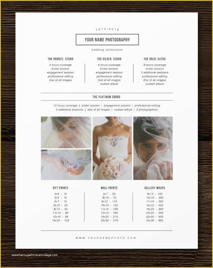 Wedding Photography Price List Template Free Of Graphy Pricing Template Price List Template