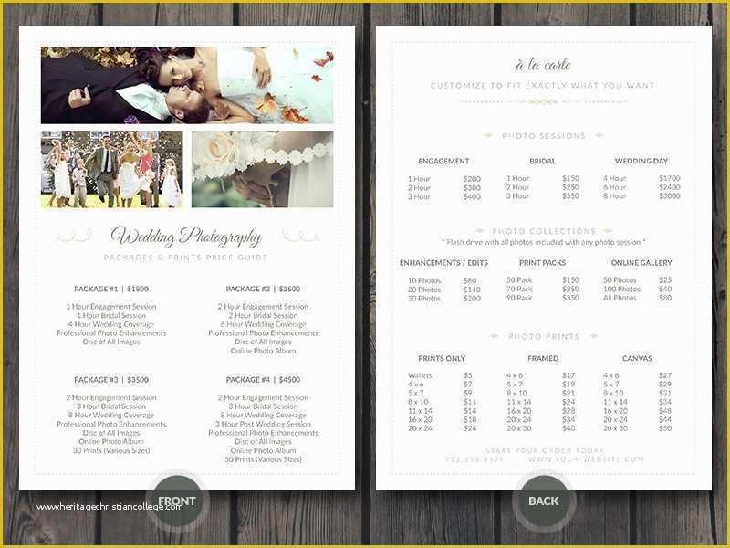 Wedding Photography Price List Template Free Of Wedding Grapher Pricing Guide Psd Template V3 On Behance