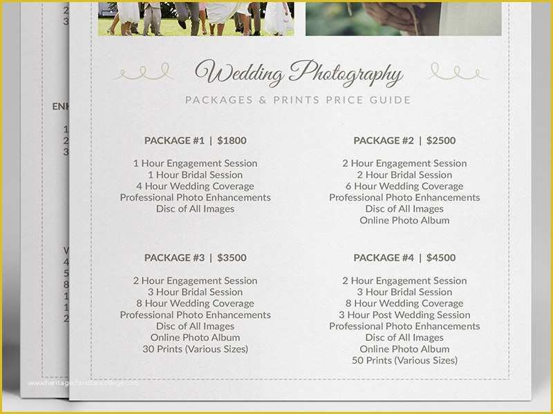 Wedding Photography Price List Template Free Of Wedding Grapher Pricing Guide Psd Template V3 On Behance