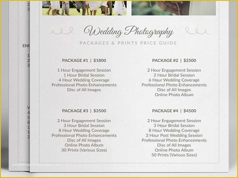 Wedding Photography Price List Template Free Of Wedding Grapher Pricing Guide Psd Template V3 On Behance