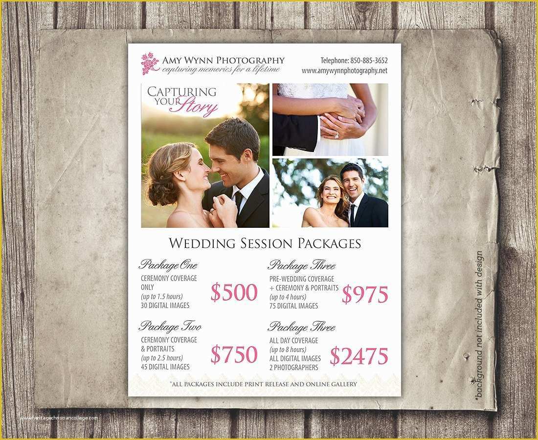 Wedding Photography Price List Template Free Of Wedding Graphy Package Pricing Grapher Price List