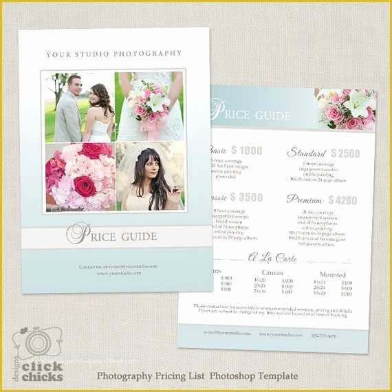 Wedding Photography Price List Template Free Of Wedding Graphy Package Pricing List Template