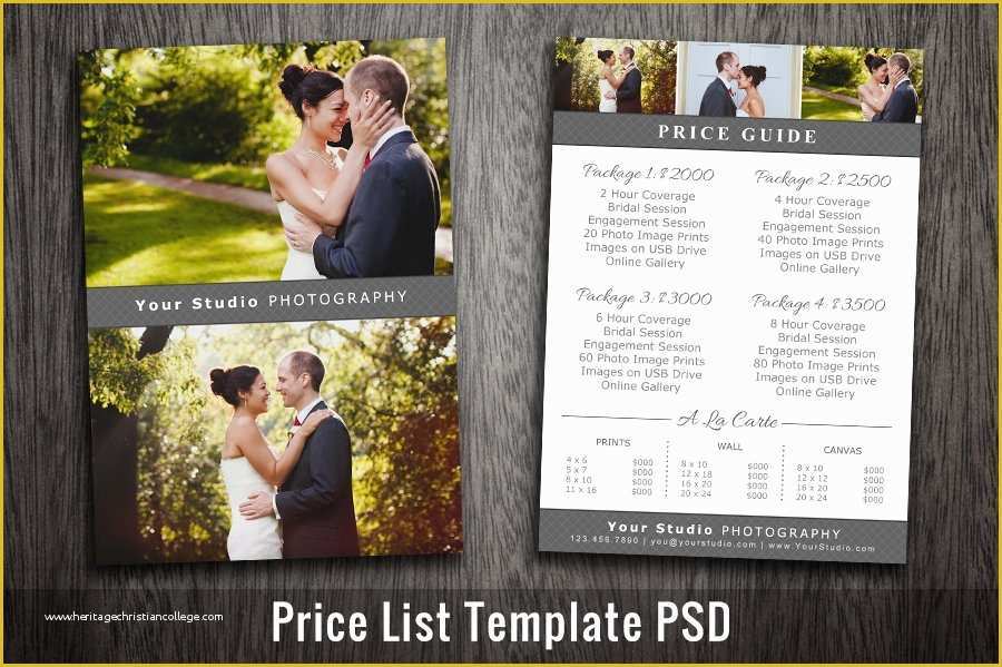 Wedding Photography Price List Template Free Of Wedding Price List Template Psd Card Templates